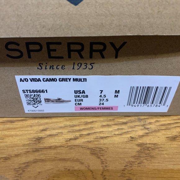 Sperry Women SZ 7 Authentic Original 2-Eye Vida Metallic Camo Boat Shoe STS86661 - Picture 6 of 6